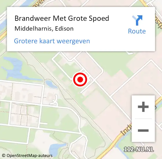 Locatie op kaart van de 112 melding: Brandweer Met Grote Spoed Naar Middelharnis, Edison op 14 september 2022 10:14