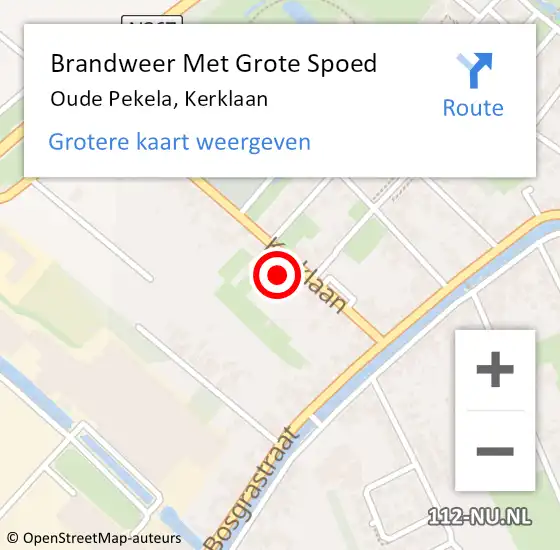 Locatie op kaart van de 112 melding: Brandweer Met Grote Spoed Naar Oude Pekela, Kerklaan op 14 september 2022 11:03