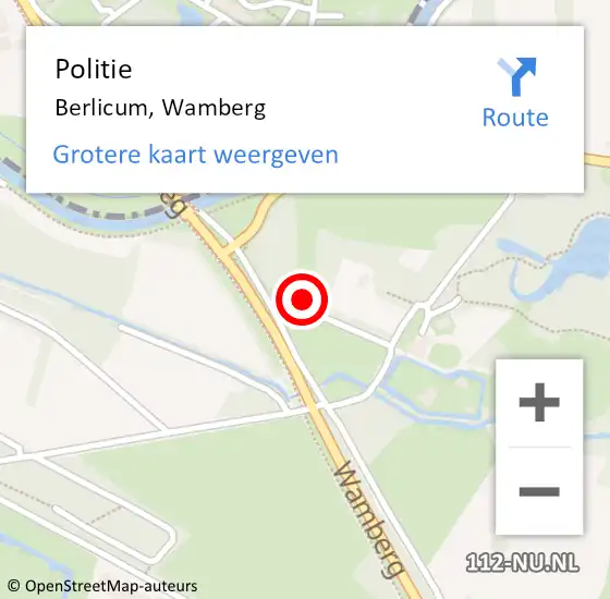 Locatie op kaart van de 112 melding: Politie Berlicum, Wamberg op 14 september 2022 11:07