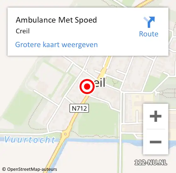 Locatie op kaart van de 112 melding: Ambulance Met Spoed Naar Creil op 14 september 2022 11:26