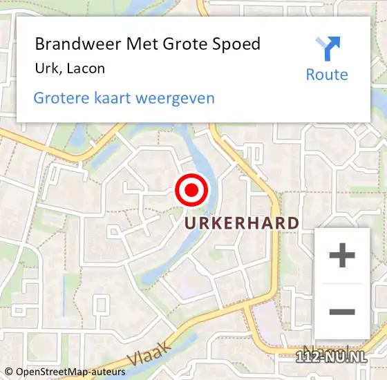 Locatie op kaart van de 112 melding: Brandweer Met Grote Spoed Naar Urk, Lacon op 14 september 2022 11:30