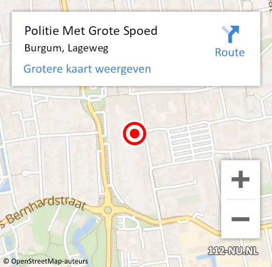 Locatie op kaart van de 112 melding: Politie Met Grote Spoed Naar Burgum, Lageweg op 14 september 2022 11:46