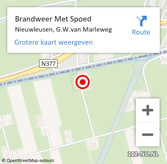 Locatie op kaart van de 112 melding: Brandweer Met Spoed Naar Nieuwleusen, G.W.van Marleweg op 14 september 2022 12:17