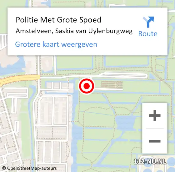 Locatie op kaart van de 112 melding: Politie Met Grote Spoed Naar Amstelveen, Saskia van Uylenburgweg op 14 september 2022 12:33