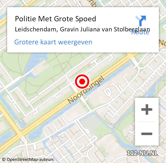 Locatie op kaart van de 112 melding: Politie Met Grote Spoed Naar Leidschendam, Gravin Juliana van Stolberglaan op 14 september 2022 12:37