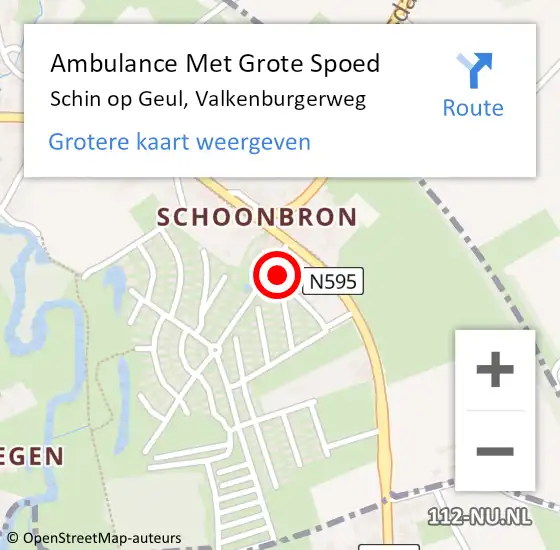 Locatie op kaart van de 112 melding: Ambulance Met Grote Spoed Naar Schin op Geul, Valkenburgerweg op 29 juli 2014 11:02