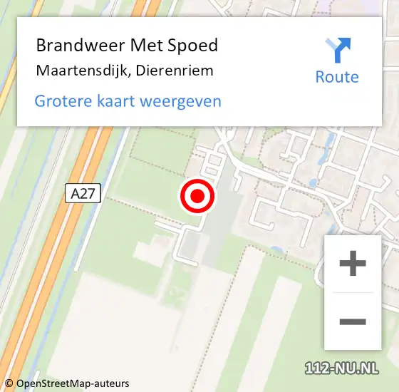 Locatie op kaart van de 112 melding: Brandweer Met Spoed Naar Maartensdijk, Dierenriem op 14 september 2022 13:51