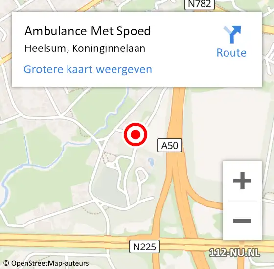 Locatie op kaart van de 112 melding: Ambulance Met Spoed Naar Heelsum, Koninginnelaan op 14 september 2022 13:54