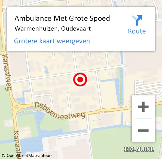 Locatie op kaart van de 112 melding: Ambulance Met Grote Spoed Naar Warmenhuizen, Oudevaart op 14 september 2022 14:26