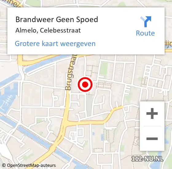 Locatie op kaart van de 112 melding: Brandweer Geen Spoed Naar Almelo, Celebesstraat op 14 september 2022 16:22