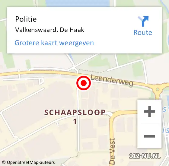 Locatie op kaart van de 112 melding: Politie Valkenswaard, De Haak op 14 september 2022 17:33