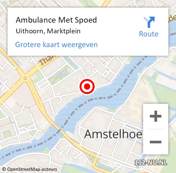 Locatie op kaart van de 112 melding: Ambulance Met Spoed Naar Uithoorn, Marktplein op 14 september 2022 17:56