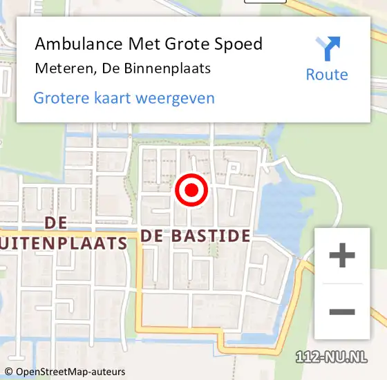 Locatie op kaart van de 112 melding: Ambulance Met Grote Spoed Naar Meteren, De Binnenplaats op 14 september 2022 18:10