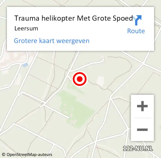 Locatie op kaart van de 112 melding: Trauma helikopter Met Grote Spoed Naar Leersum op 14 september 2022 19:42