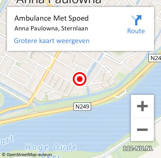 Locatie op kaart van de 112 melding: Ambulance Met Spoed Naar Anna Paulowna, Sternlaan op 29 juli 2014 11:42