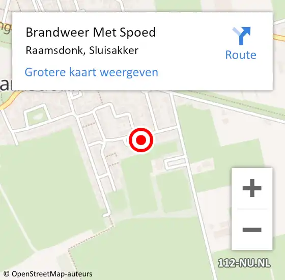Locatie op kaart van de 112 melding: Brandweer Met Spoed Naar Raamsdonk, Sluisakker op 14 september 2022 21:47
