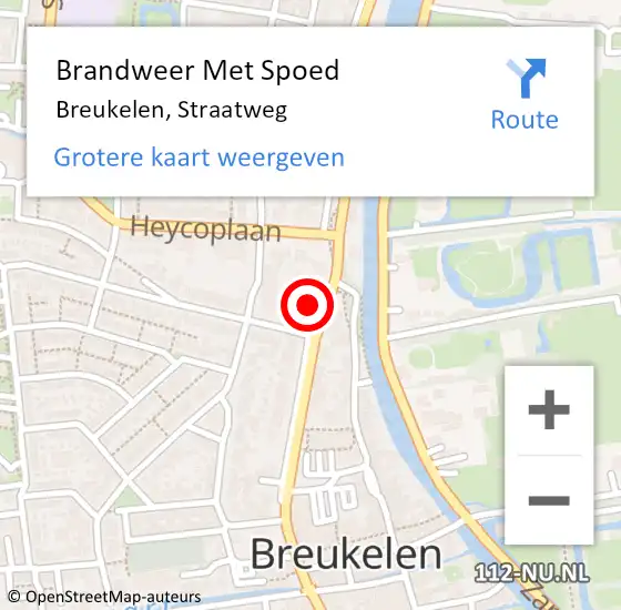 Locatie op kaart van de 112 melding: Brandweer Met Spoed Naar Breukelen, Straatweg op 15 september 2022 02:10