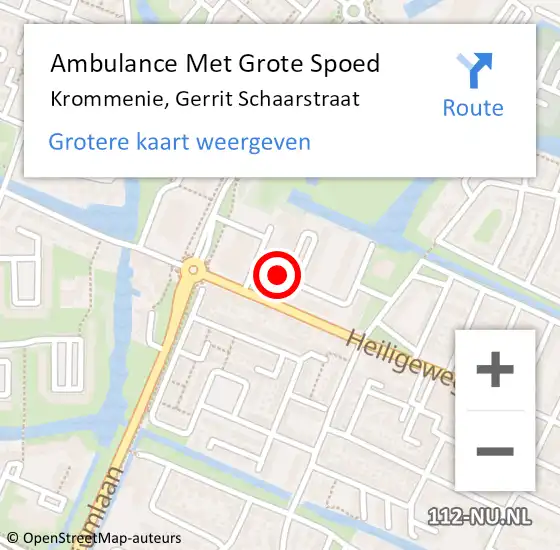 Locatie op kaart van de 112 melding: Ambulance Met Grote Spoed Naar Krommenie, Gerrit Schaarstraat op 15 september 2022 02:44