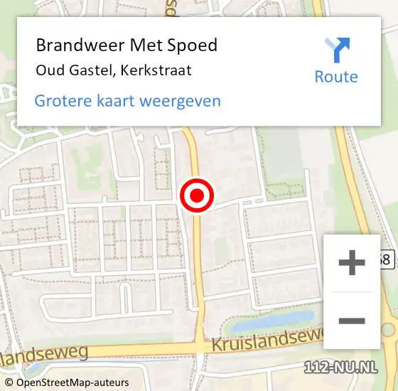 Locatie op kaart van de 112 melding: Brandweer Met Spoed Naar Oud Gastel, Kerkstraat op 15 september 2022 02:57