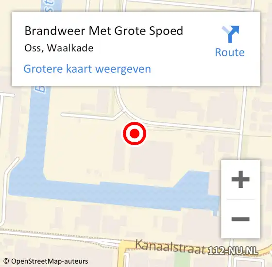 Locatie op kaart van de 112 melding: Brandweer Met Grote Spoed Naar Oss, Waalkade op 15 september 2022 03:52