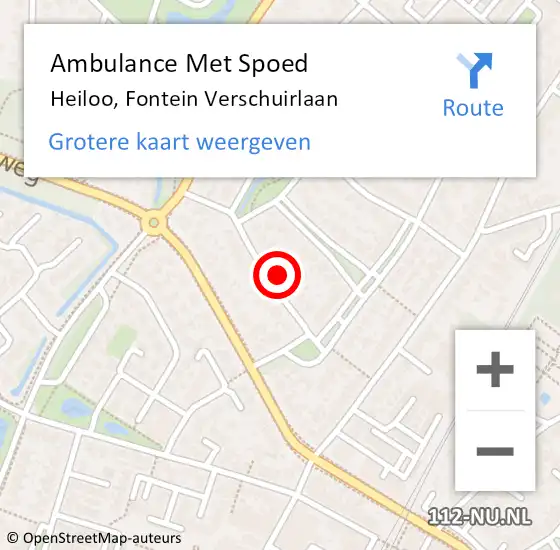 Locatie op kaart van de 112 melding: Ambulance Met Spoed Naar Heiloo, Fontein Verschuirlaan op 15 september 2022 07:05