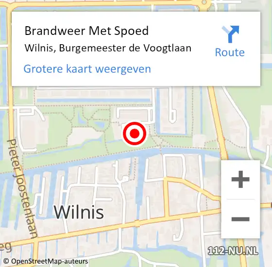 Locatie op kaart van de 112 melding: Brandweer Met Spoed Naar Wilnis, Burgemeester de Voogtlaan op 15 september 2022 07:22