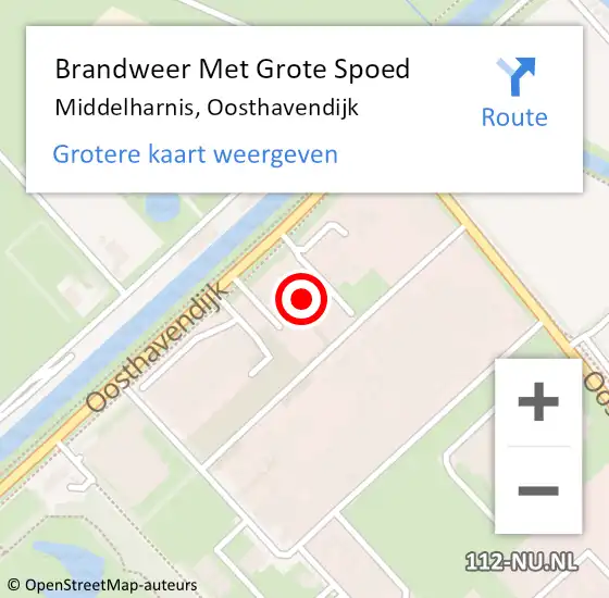 Locatie op kaart van de 112 melding: Brandweer Met Grote Spoed Naar Middelharnis, Oosthavendijk op 15 september 2022 07:36