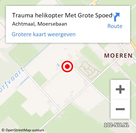 Locatie op kaart van de 112 melding: Trauma helikopter Met Grote Spoed Naar Achtmaal, Moersebaan op 15 september 2022 08:31