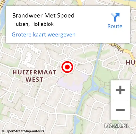 Locatie op kaart van de 112 melding: Brandweer Met Spoed Naar Huizen, Holleblok op 15 september 2022 08:36