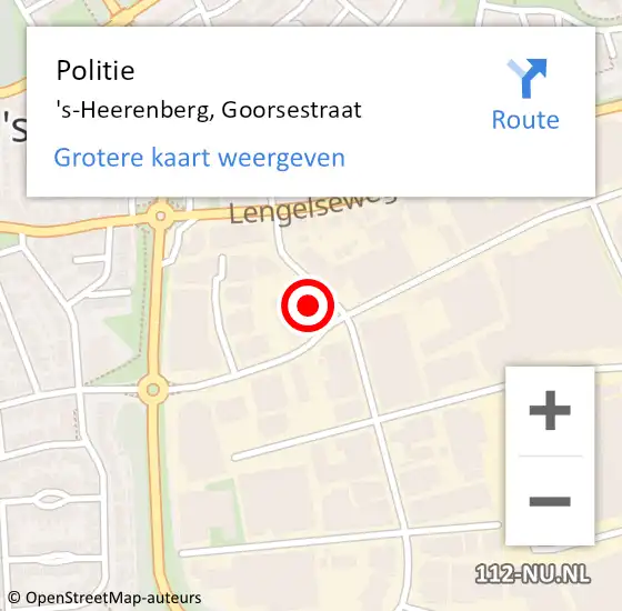 Locatie op kaart van de 112 melding: Politie 's-Heerenberg, Goorsestraat op 15 september 2022 08:41