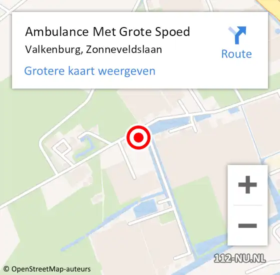 Locatie op kaart van de 112 melding: Ambulance Met Grote Spoed Naar Valkenburg, Zonneveldslaan op 15 september 2022 08:58