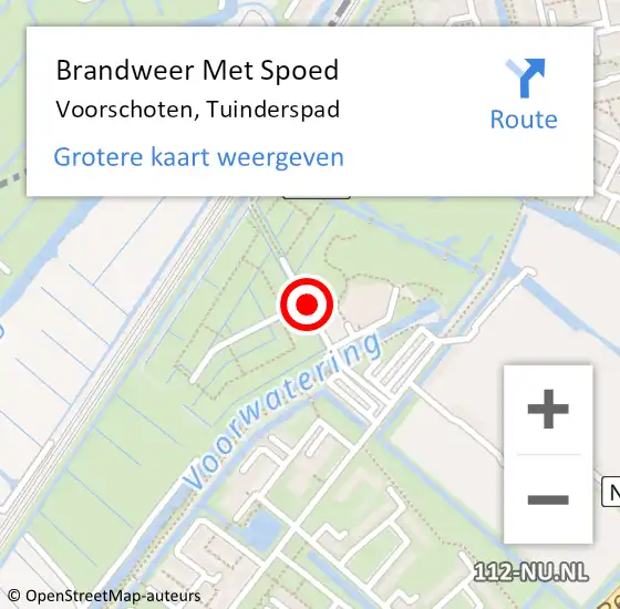 Locatie op kaart van de 112 melding: Brandweer Met Spoed Naar Voorschoten, Tuinderspad op 29 juli 2014 12:12