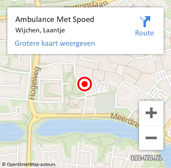 Locatie op kaart van de 112 melding: Ambulance Met Spoed Naar Wijchen, Laantje op 15 september 2022 09:40