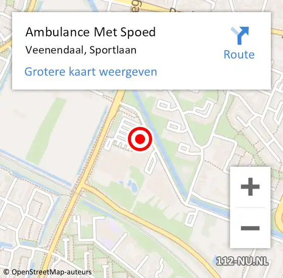 Locatie op kaart van de 112 melding: Ambulance Met Spoed Naar Veenendaal, Sportlaan op 15 september 2022 09:58
