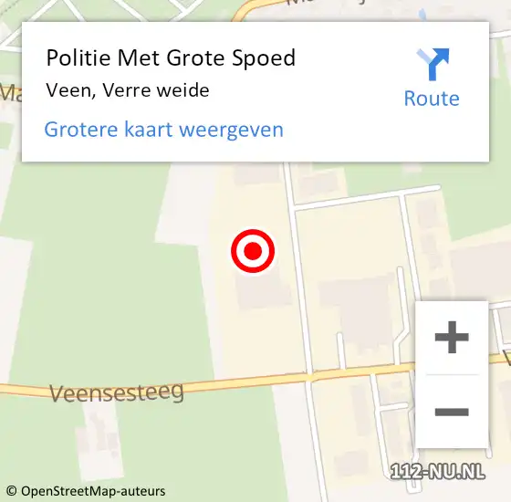 Locatie op kaart van de 112 melding: Politie Met Grote Spoed Naar Veen, Verre weide op 15 september 2022 11:09