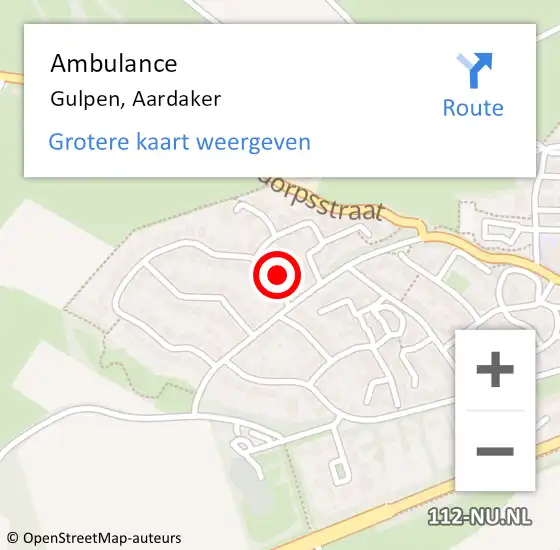 Locatie op kaart van de 112 melding: Ambulance Gulpen, Aardaker op 29 juli 2014 12:25