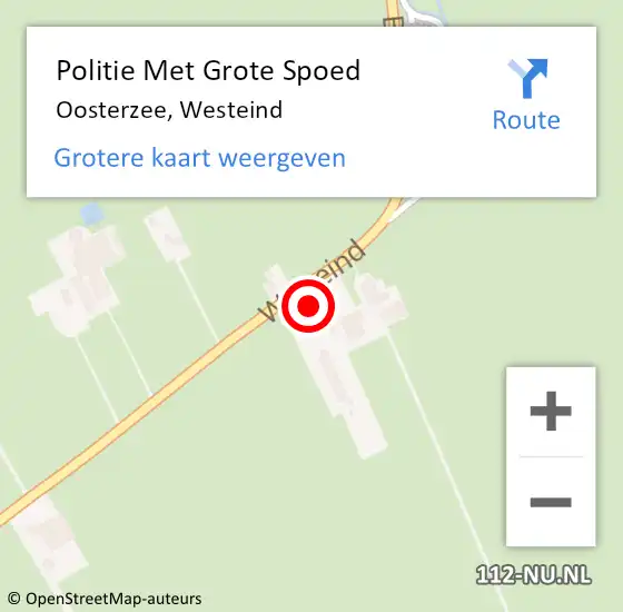 Locatie op kaart van de 112 melding: Politie Met Grote Spoed Naar Oosterzee, Westeind op 15 september 2022 13:04