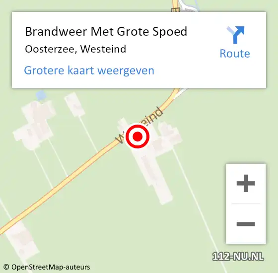 Locatie op kaart van de 112 melding: Brandweer Met Grote Spoed Naar Oosterzee, Westeind op 15 september 2022 13:07