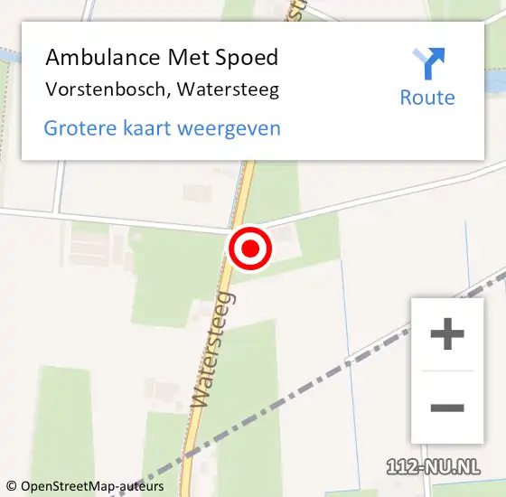 Locatie op kaart van de 112 melding: Ambulance Met Spoed Naar Vorstenbosch, Watersteeg op 29 juli 2014 12:40