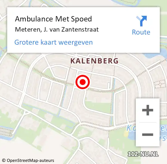 Locatie op kaart van de 112 melding: Ambulance Met Spoed Naar Meteren, J. van Zantenstraat op 15 september 2022 15:26