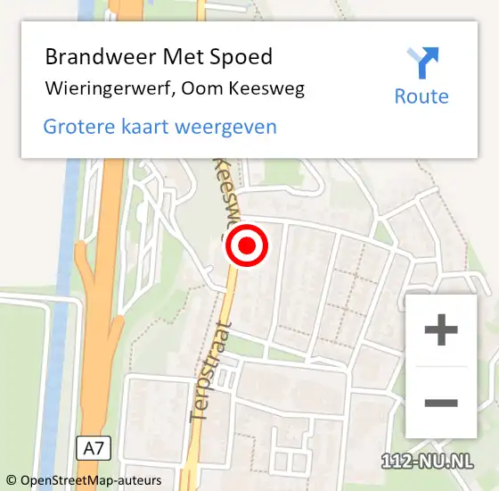 Locatie op kaart van de 112 melding: Brandweer Met Spoed Naar Wieringerwerf, Oom Keesweg op 15 september 2022 15:46