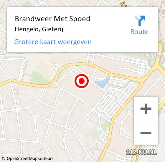Locatie op kaart van de 112 melding: Brandweer Met Spoed Naar Hengelo, Gieterij op 15 september 2022 16:06