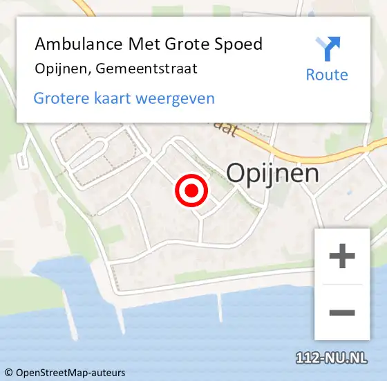 Locatie op kaart van de 112 melding: Ambulance Met Grote Spoed Naar Opijnen, Gemeentstraat op 15 september 2022 16:32