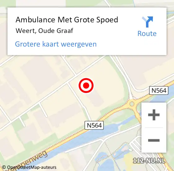 Locatie op kaart van de 112 melding: Ambulance Met Grote Spoed Naar Weert, Oude Graaf op 15 september 2022 17:19