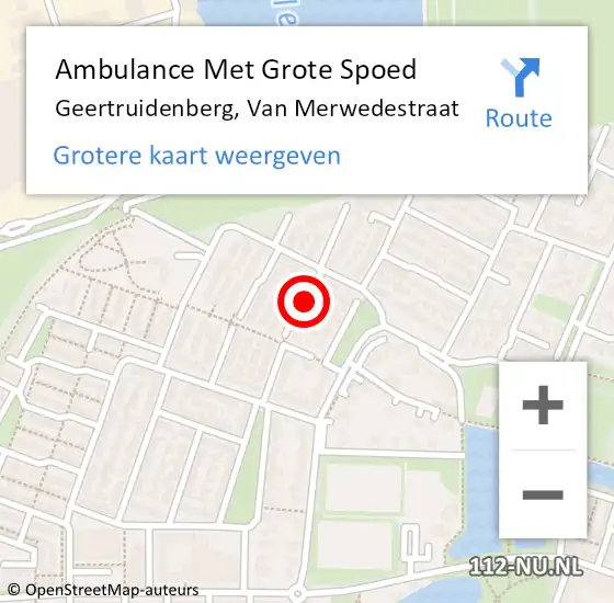 Locatie op kaart van de 112 melding: Ambulance Met Grote Spoed Naar Geertruidenberg, Van Merwedestraat op 29 juli 2014 12:55