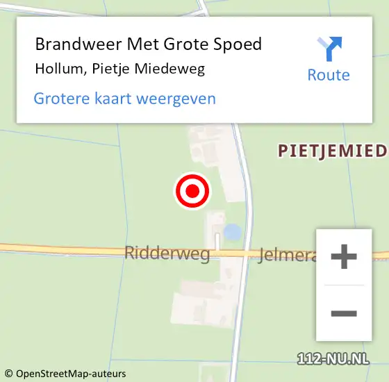 Locatie op kaart van de 112 melding: Brandweer Met Grote Spoed Naar Hollum, Pietje Miedeweg op 15 september 2022 18:23