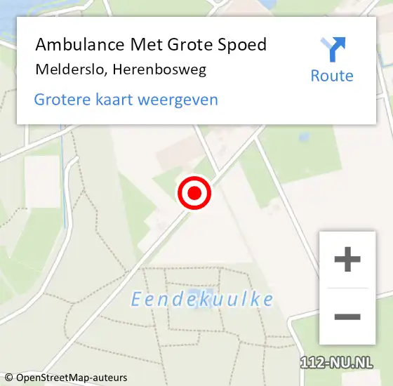 Locatie op kaart van de 112 melding: Ambulance Met Grote Spoed Naar Melderslo, Herenbosweg op 29 juli 2014 13:05