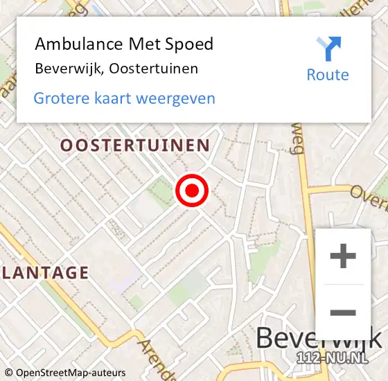 Locatie op kaart van de 112 melding: Ambulance Met Spoed Naar Beverwijk, Oostertuinen op 15 september 2022 20:59