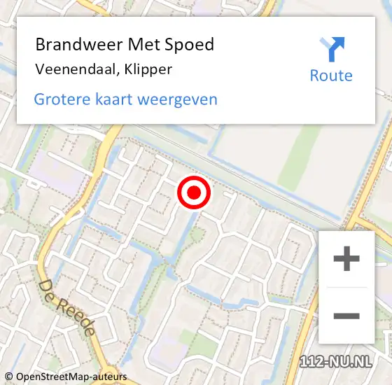 Locatie op kaart van de 112 melding: Brandweer Met Spoed Naar Veenendaal, Klipper op 15 september 2022 21:09