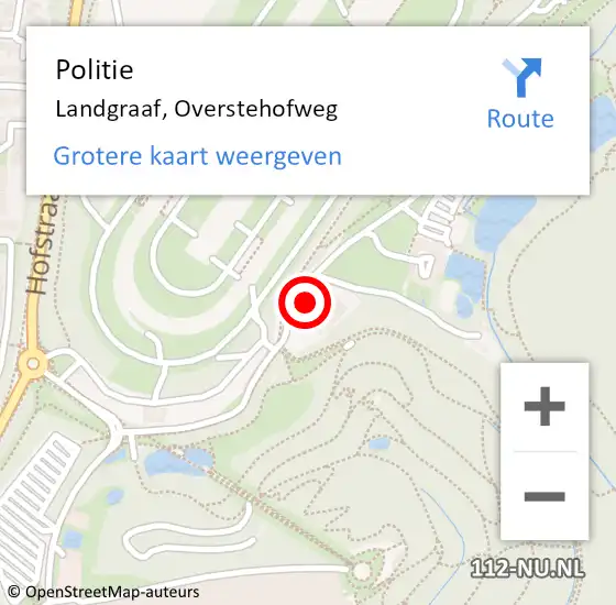 Locatie op kaart van de 112 melding: Politie Landgraaf, Overstehofweg op 15 september 2022 21:55